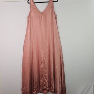 If By Sea Los Angeles Coral Pink Maxi Slip Dress – Size XL